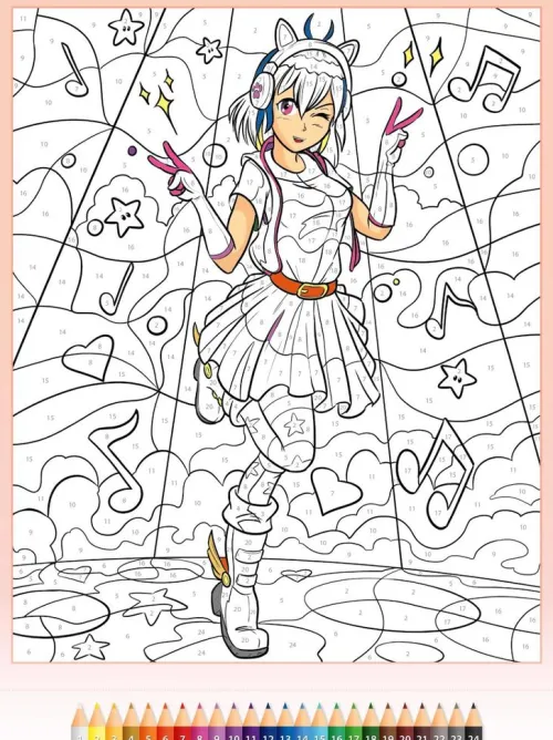 Schwager und Steinlein Artbooks & Handbücher-Malen nach Zahlen Manga