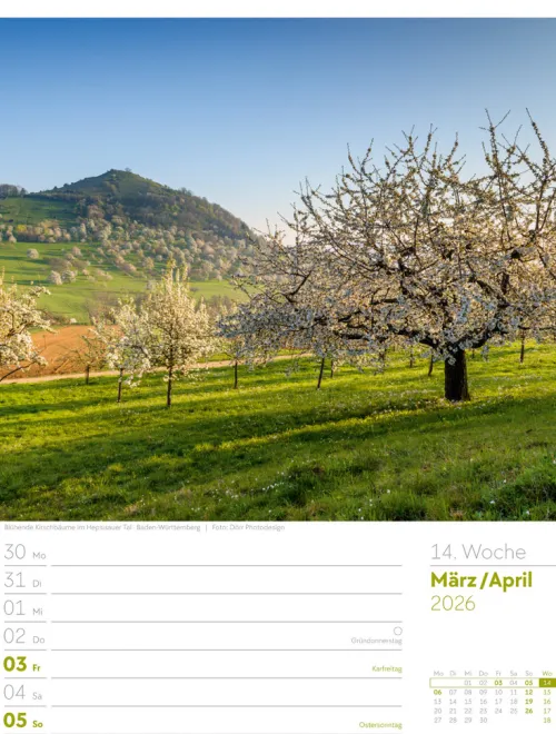 Ackermann Kunstverlag Wochenkalender*Malerisches Deutschland Wochenplaner Kalender 2026
