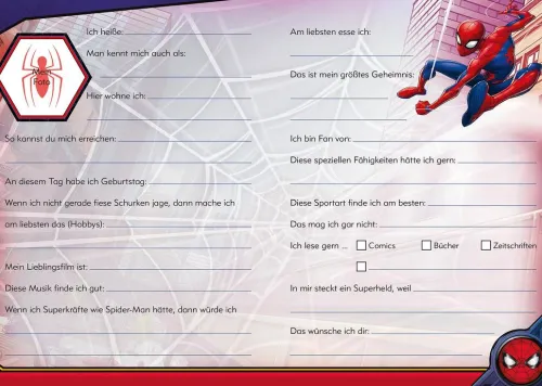 Marvel Spider-Man Freundebuch*Panini Verlags GmbH Outlet