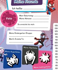 Nelson Verlag Freundebücher*MARVEL Spidey und seine Super-Freunde: Mein Kindergarten Freundebuch
