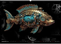 Calvendo Wandkalender-Mechanische Steampunk Tierwelt (Wandkalender 2026 DIN A2 quer), Monatskalender