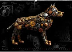 Calvendo Wandkalender-Mechanische Steampunk Tierwelt (Wandkalender 2026 DIN A2 quer), Monatskalender