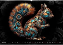 Calvendo Wandkalender-Mechanische Steampunk Tierwelt (Wandkalender 2026 DIN A2 quer), Monatskalender