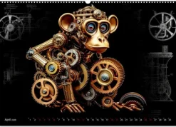 Calvendo Wandkalender-Mechanische Steampunk Tierwelt (Wandkalender 2026 DIN A2 quer), Monatskalender