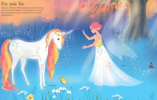 Kinder Usborne Verlag Stickerhefte|Kinder- & Jugendbücher-Mein Anziehpuppen-Stickerbuch: Regenbogen-Einhörner