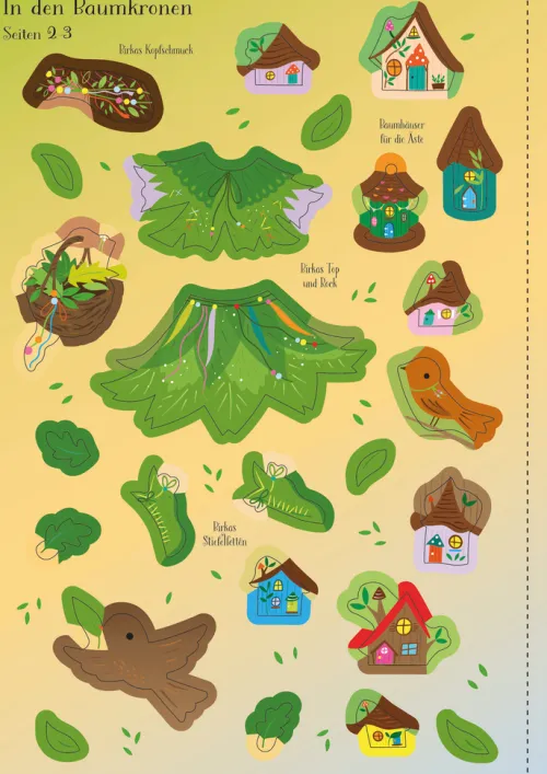 Usborne Verlag Stickerhefte*Mein erstes Anziehpuppen-Stickerbuch: Birka, die kleine Baumkronenfee