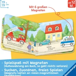 Kinder Ravensburger Verlag 0-3 Jahre-Mein erstes Magnetbuch - Was fährt wo? Fahrzeuge