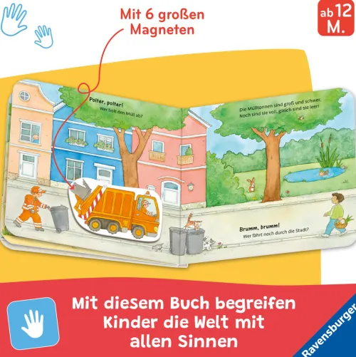 Kinder Ravensburger Verlag 0-3 Jahre-Mein erstes Magnetbuch - Was fährt wo? Fahrzeuge