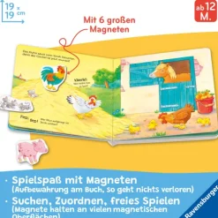 Kinder Ravensburger Verlag 0-3 Jahre-Mein erstes Magnetbuch - Wer spielt mit wem? Bauernhoftiere