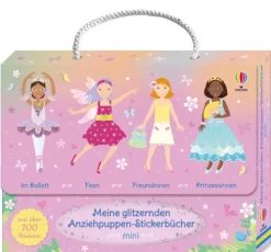 Usborne Verlag Stickerhefte-Meine glitzernden Anziehpuppen-Stickerbücher mini: Im Ballett, Feen, Freundinnen und Prinzessinnen