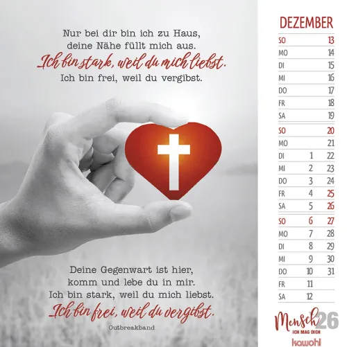 Kawohl Postkartenkalender-Mensch, ich mag dich 2026