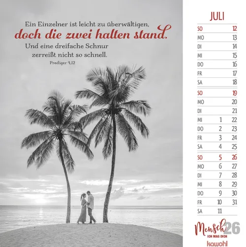 Kawohl Postkartenkalender-Mensch, ich mag dich 2026