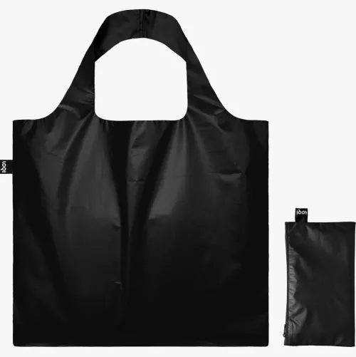 LOQI GmbH Federtaschen*METALLIC Black Bag with Zip Pocket