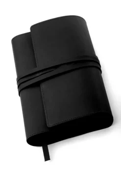 Bookchair Vertrieb Lesen & Geschichten*MILANO M (schwarz) | variable Buchhülle aus Leder | Echtes Leder