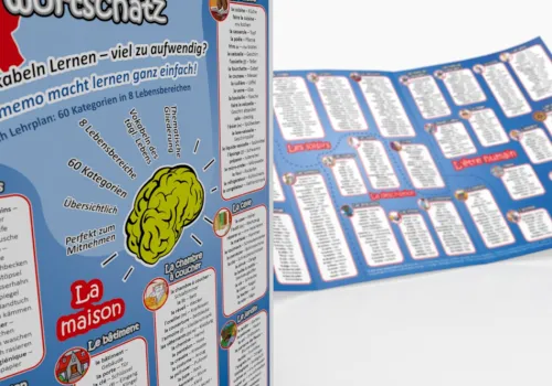 phiep Verlag Mittlere Reife·Fremdsprachen|Mittlere Reife·Deutsch-mindmemo Lernfolder - Grundwortschatz Französisch / Deutsch - 1100 Vokabeln - Zusammenfassung