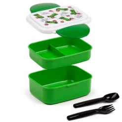 Triton-X Küche & Esszimmer-Minecraft Creeper & TNT Clip-Verschluss Stapelbare Bento Lunch Box mit Besteck