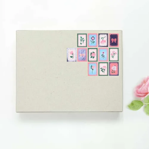 Rico Design GmbH & Co.KG Hobby & Lifestyle-Mini Sticker La vie en Rose, Briefmarken FSC MIX, 120 Stk