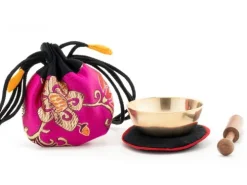 Klangschalen-Center Achtsamkeit & Gesundheit*Mini-Klangschale mit gutem Klang in pinkfarbigem Beutel