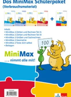 MiniMax 2. Schülerpaket (5 Hefte: Zahlen und Rechnen A, Zahlen und Rechnen B, Größen und Sachrechnen, Geometrie, Teste-dich-selbst, Beilage) - Verbrauchsmaterial Klasse 2*Klett Ernst /Schulbuch Sale