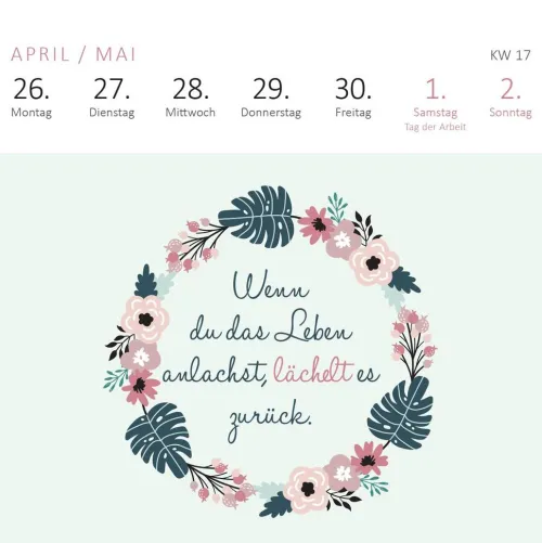 Ars Edition GmbH Geburtstagskalender*Mini-Wochenkalender Sei frech, wild und wunderbar! 2027