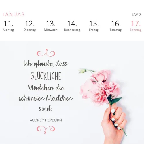 Ars Edition GmbH Geburtstagskalender*Mini-Wochenkalender Sei frech, wild und wunderbar! 2027