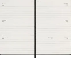 Moleskine Germany Wochenkalender-Moleskine 12 Monate Wochenkalender 2026, Pocket/A6, 1 Wo = 2 Seiten, horizontal, fester Einband, Schwarz