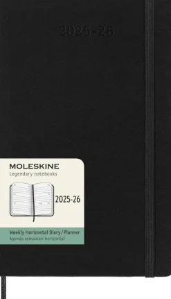 Moleskine Germany GmbH Wochenkalender*Moleskine 18 Monate Wochenkalender 2025/2026, L/A5, 1 Wo = 2 Seiten, Horizontal, Fester Einband, Schwarz