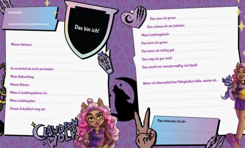 Nelson Verlag Freundebücher*Monster High: Mein Freundebuch