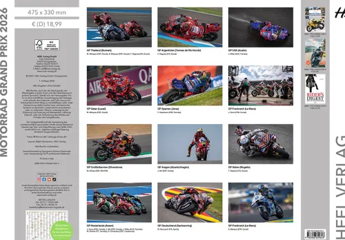 Heel Verlag GmbH Wandkalender*Motorrad Grand Prix Kalender 2026