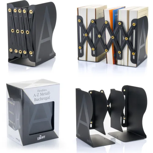 Bookchair Vertrieb Lesen & Geschichten*MyLibrary Flexibles A-Z Metall-Buchregal (schwarz)