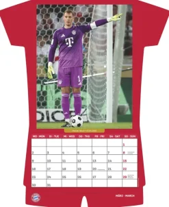 teNeues Calendars & Stationery GmbH & Co. KG Wandkalender*N Neumann - FC Bayern München 2026 - Trikotkalender 34x42 cm mit 12 Monatsblättern, 2-sprachigem Kalendarium & Spiralbindung, origineller Fußball-Wandkalender in Trikotform für Fans