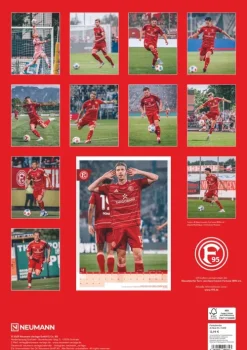 Neumann Verlage GmbH & Co Wandkalender*N Neumann - Fortuna Düsseldorf 2026 - Wandkalender A3 (30x42 cm) mit 12 Monatsblättern, deutschem Kalendarium & Spiralbindung, Fußball-Fankalender mit Spielerfotografien in Rot-Weiß