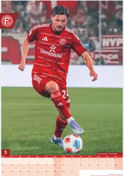 Neumann Verlage GmbH & Co Wandkalender*N Neumann - Fortuna Düsseldorf 2026 - Wandkalender A3 (30x42 cm) mit 12 Monatsblättern, deutschem Kalendarium & Spiralbindung, Fußball-Fankalender mit Spielerfotografien in Rot-Weiß