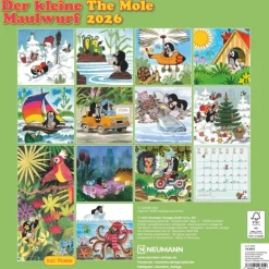 Neumann Verlage GmbH & Co Posterkalender*N NEUMANNVERLAGE - Der kleine Maulwurf 2026 Broschürenkalender, 30x30cm, Kinderkalender mit liebevoll gestalteten Illustrationen, extra Poster, internationalen Feiertagen und viel Platz für Notizen