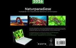 Kunth Kalender Wochenkalender*Naturparadiese - KUNTH Tischkalender 2026