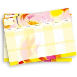 NOVA MD Wochenkalender|Immerwährender Kalender-Notizblock-Set mit Kalender ohne Datum für den Schreibtisch. Immerwährender Terminplaner mit 50 Blatt zum Abreißen. Wochenplaner undatiert im Querformat fürs Büro oder zu Hause. Aus der Art.Collection von Stay Inspired