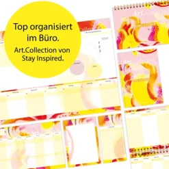 NOVA MD Wochenkalender|Immerwährender Kalender-Notizblock-Set mit Kalender ohne Datum für den Schreibtisch. Immerwährender Terminplaner mit 50 Blatt zum Abreißen. Wochenplaner undatiert im Querformat fürs Büro oder zu Hause. Aus der Art.Collection von Stay Inspired