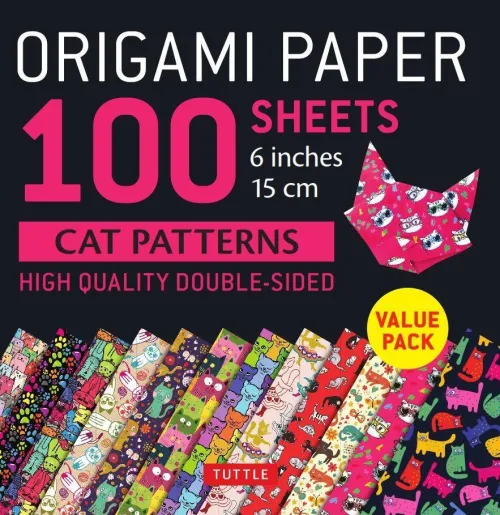 Tuttle Publishing Bastelpapier & Origami-Origami Paper 100 Sheets Cat Patterns 6 (15 CM)