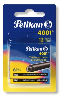 Pelikan Füller & Tinte*Tintenpatronen 4001® mit 2 x 6er Set Standard-Patronen, Brillant-Schwarz