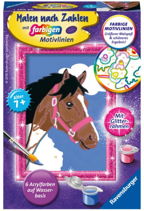Ravensburger Spieleverlag Basteln & Kreatives-Pferd Malen nach Zahlen Serie F