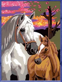 Ravensburger Spieleverlag Basteln & Kreatives*Pferde im Sonnenuntergang. Malen nach Zahlen Serie Pferd