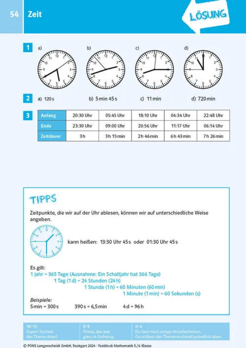 PONS Der große Testblock Mathematik 5./6. Klasse*Klett Lerntraining Best