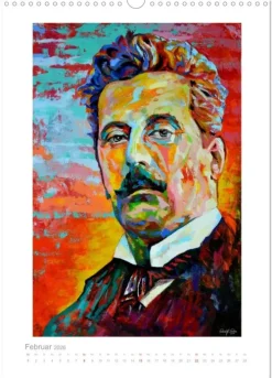 PopArt Bilder berühmter Komponisten (Wandkalender 2026 DIN A3 hoch), Monatskalender*Calvendo Discount