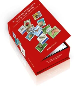 Postkartenbox 50 Tier-Briefmarken als Postkarten*Weber Verlag Sale