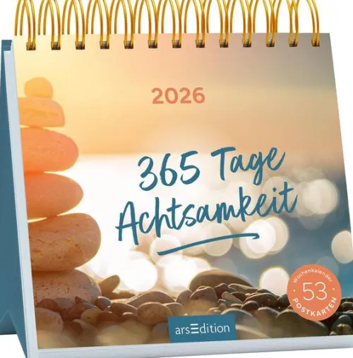 arsEdition Postkartenkalender*Postkartenkalender 365 Tage Achtsamkeit 2026