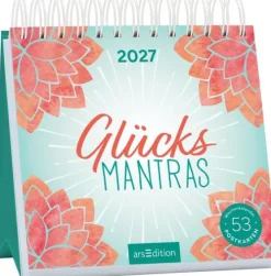 Ars Edition GmbH Geburtstagskalender-Postkartenkalender Glücksmantras 2027