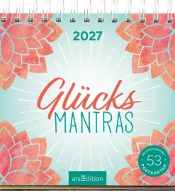 Ars Edition GmbH Geburtstagskalender-Postkartenkalender Glücksmantras 2027