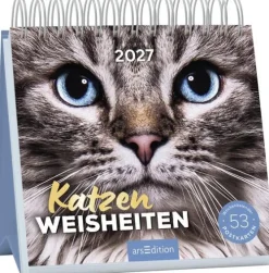 Ars Edition GmbH Geburtstagskalender*Postkartenkalender Katzenweisheiten 2027