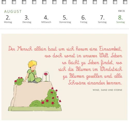 Ars Edition GmbH Geburtstagskalender*Postkartenkalender Man sieht nur mit dem Herzen gut ... 2027