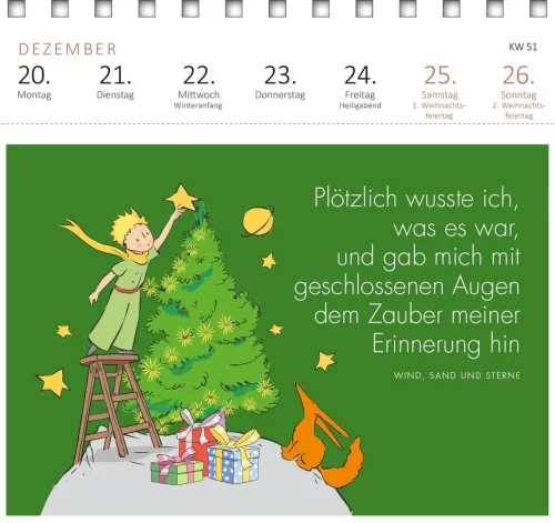 Ars Edition GmbH Geburtstagskalender*Postkartenkalender Man sieht nur mit dem Herzen gut ... 2027